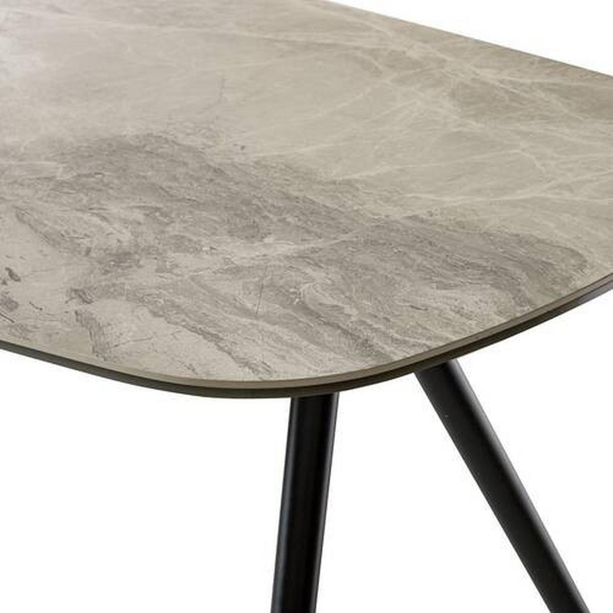 MATBORD i metall, glas, keramik 175/85/75 cm   - svart/grå, Modern, metall/glas (175/85/75cm) - Novel