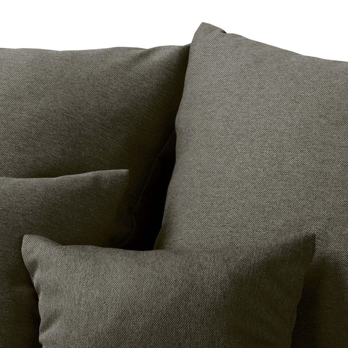 ECKSOFA Naomi in Mikrofaser Dunkelgrau Rückenkissen  284/243 cm  - Dunkelgrau/Schwarz, Design, Kunststoff/Textil (284/243cm) - P & B