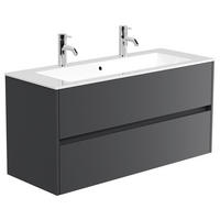 WASCHTISCHKOMBI  - Graphitfarben/Weiß, MODERN, Holzwerkstoff/Stein (120/58,8/46,5cm) - MID.YOU