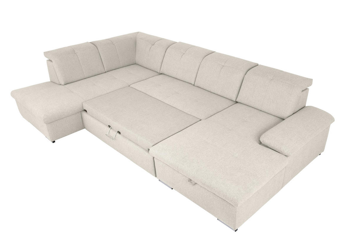 WOHNLANDSCHAFT in Beige  - Beige/Grau, Design, Textil/Metall (215/328/173cm) - MID.YOU