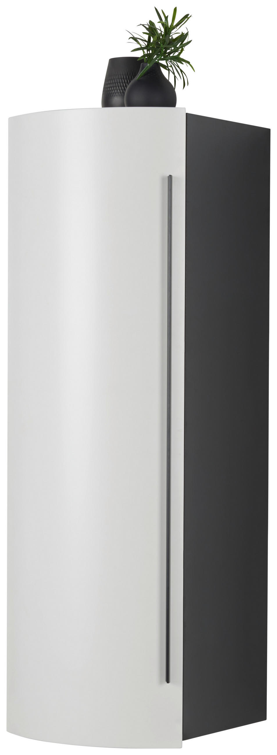 MIDISCHRANK 40/125/45 cm  - Weiss/Schwarz, Modern, Glas/Holzwerkstoff (40/125/45cm) - Dieter Knoll