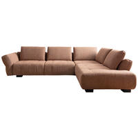 ECKSOFA 324/234 cm  in Chenille Kupferfarben  324/234 cm  - Schwarz/Kupferfarben, KONVENTIONELL, Holz/Textil (324/234cm) - Belluti