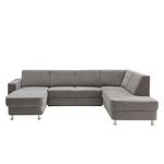 WOHNLANDSCHAFT in Chenille Grau  - Chromfarben/Grau, Design, Kunststoff/Textil (165/301/198cm) - Xora