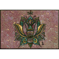 FUSSMATTE 50/75 cm Lotus Blossom  - Lila, Design, Kunststoff/Textil (50/75cm) - wash+dry