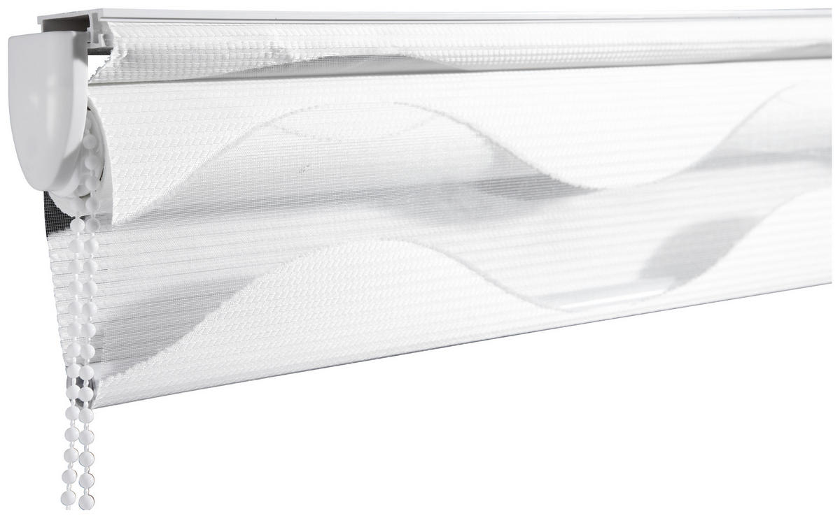 DOPPELROLLO  halbtransparent  60/160 cm    - Weiß, Design, Kunststoff (60/160cm) - Homeware