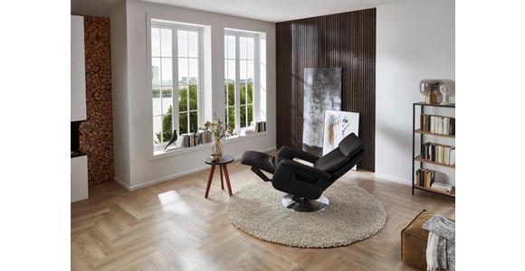 RELAXSESSEL in Leder Dunkelbraun - Edelstahlfarben/Dunkelbraun, Design, Leder/Metall (78/112/85cm) - Cantus
