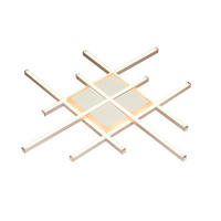 PLAFONIERĂ CU LED - argintiu, Basics, plastic/metal (53,5/53,5/4,5cm) - Boxxx