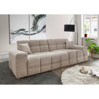 VIERSITZER-SOFA Bouclé Beige  - Beige/Schwarz, Modern, Kunststoff/Textil (300/87/120cm) - P & B