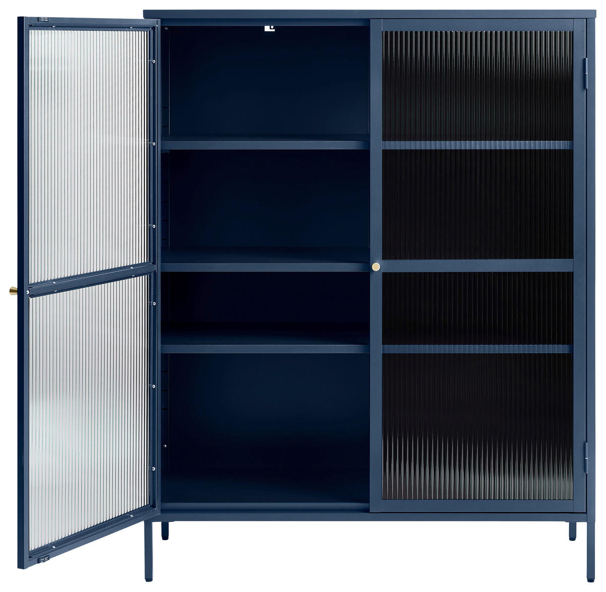 HIGHBOARD Goldfarben, Dunkelblau  110/140/40 cm  - Goldfarben/Dunkelblau, Design, Glas/Metall (110/140/40cm) - Lomoco