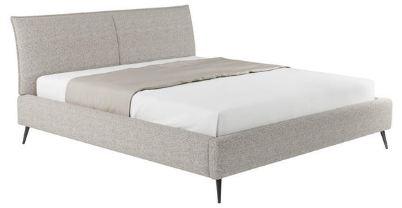 POLSTERBETT gepolstertes Kopfteil, Bettkasten, Lattenroste 140/200 cm in Taupe - Taupe/Schwarz, Design, Holz/Textil (140/200cm) - Esposa