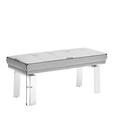 HOCKERBANK 135/51/48 cm   - Schlammfarben/Alufarben, Design, Leder/Metall (135/51/48cm) - Moderano