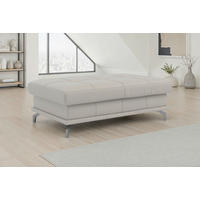 HOCKER COSTELLO E Echtleder Hellgrau  - Hellgrau/Schwarz, Basics, Leder/Metall (133/47/72cm) - Sit & More