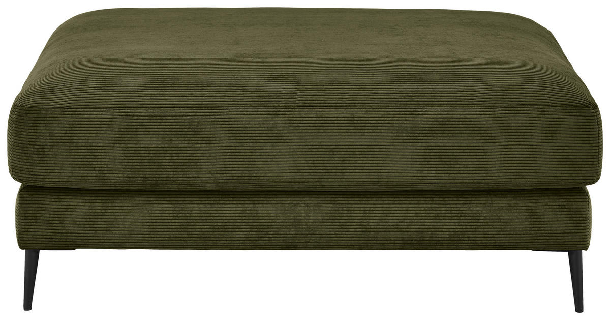 HOCKER in Textil Dunkelgrün  - Dunkelgrün/Schwarz, Design, Textil/Metall (120/43/90cm) - Dieter Knoll