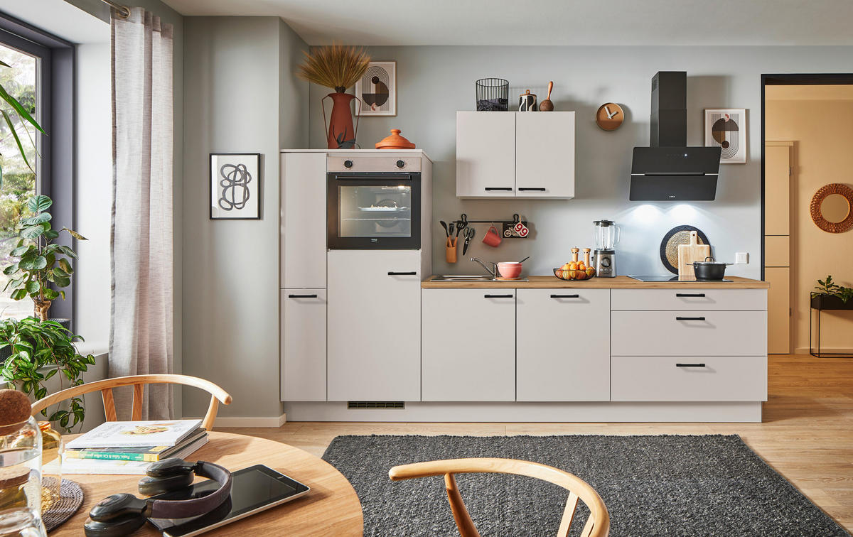KÜCHENBLOCK PN 80 290 cm  in Eichefarben, Kaschmir  - Kaschmir/Eichefarben, Design, Holzwerkstoff/Metall (290cm) - Pino
