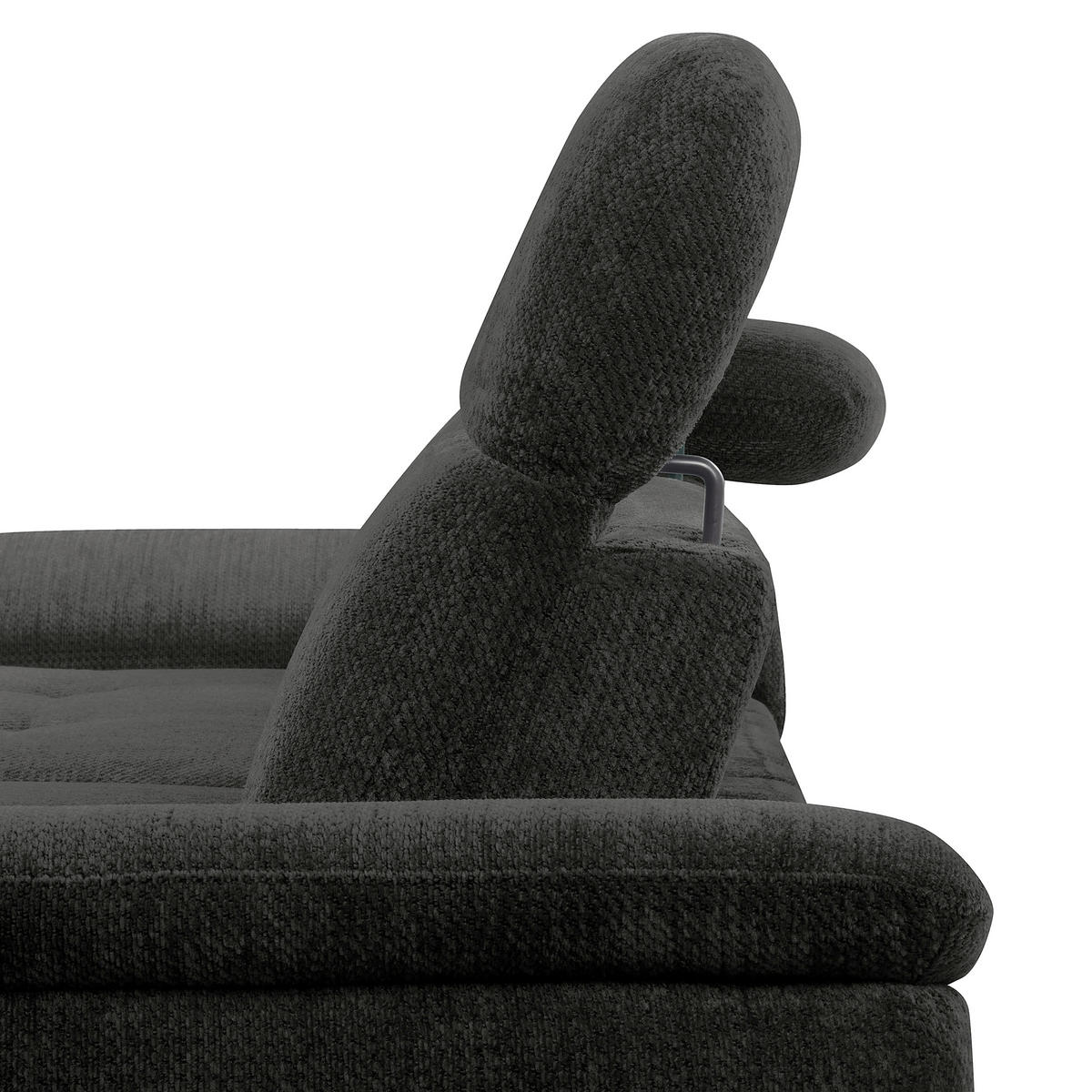 ECKSOFA  Webstoff Schwarz  - Schwarz, Design, Textil/Metall (195/268cm) - Livetastic
