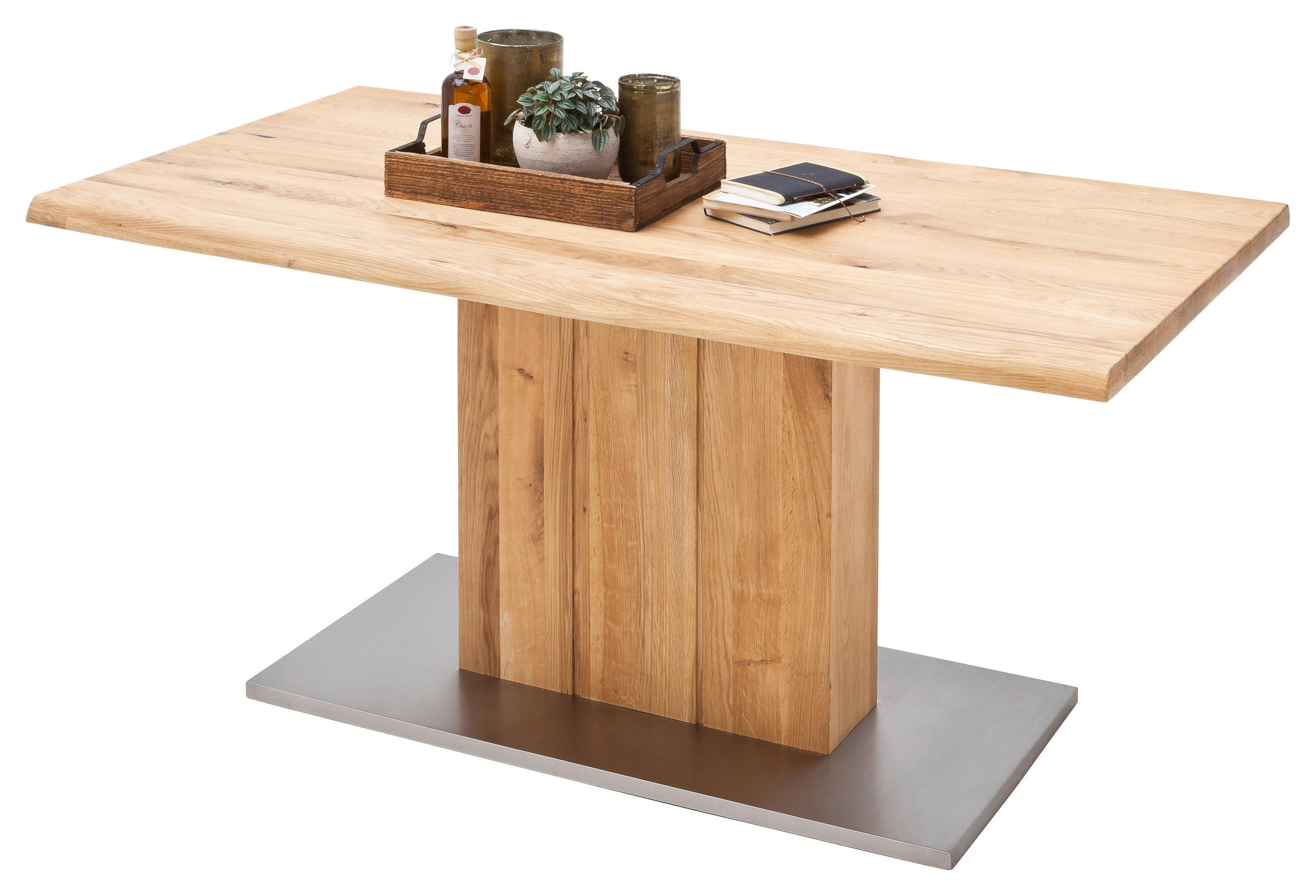 ESSTISCH in Holz, Metall, Holzwerkstoff 160/90/77 cm  - Eichefarben, Design, Holz/Holzwerkstoff (160/90/77cm) - Livetastic