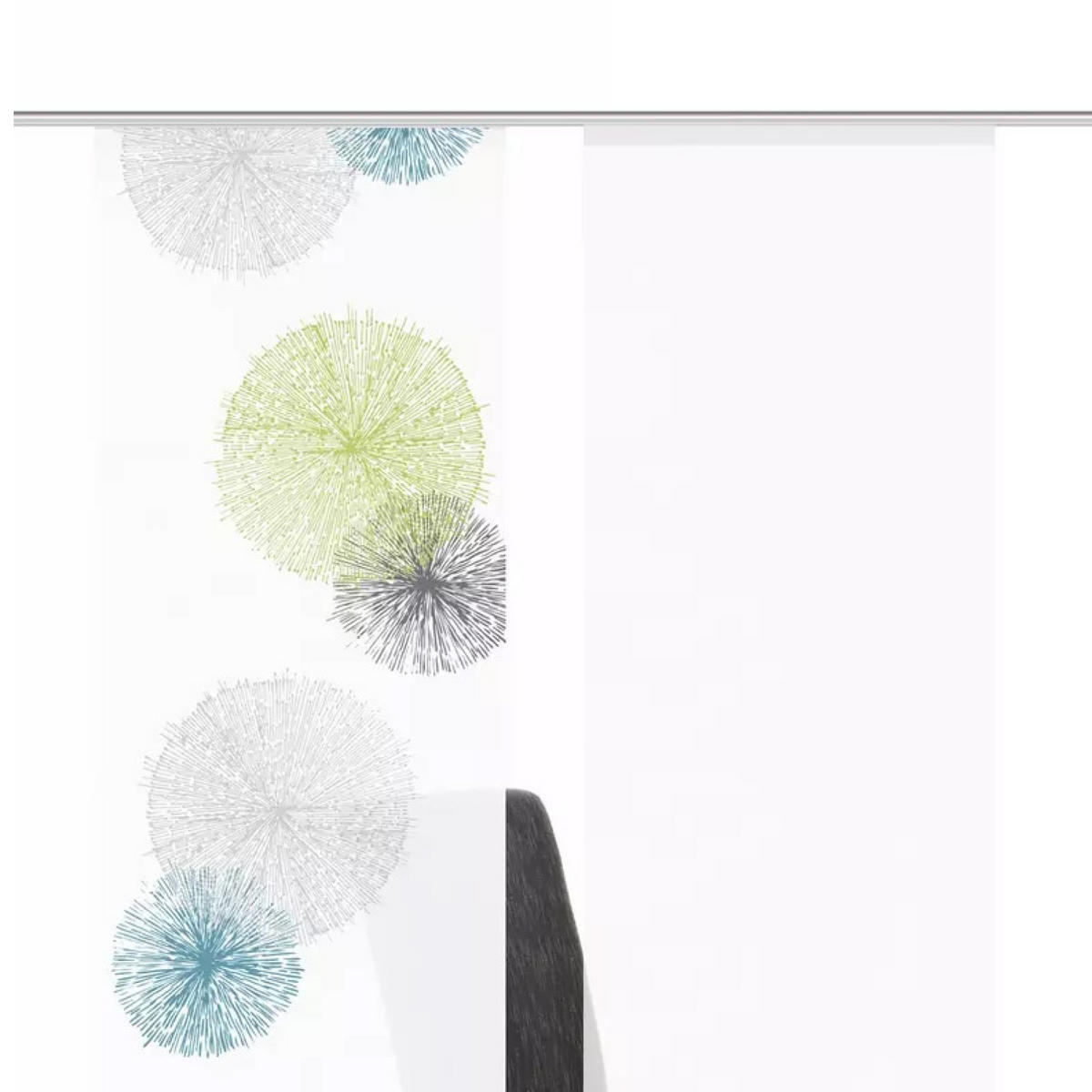FLÄCHENVORHANG RAWLINS, 4-TLG.  4 Stück  blickdicht   60/245 cm  - Grün, Basics, Textil (60/245cm)