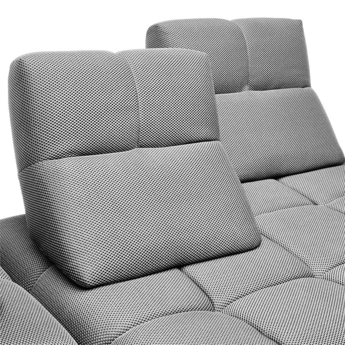 ECKSOFA in Struktur Grauweiss  - Schwarz/Grauweiss, Design, Kunststoff/Textil (233/313cm) - Emilio Belluti