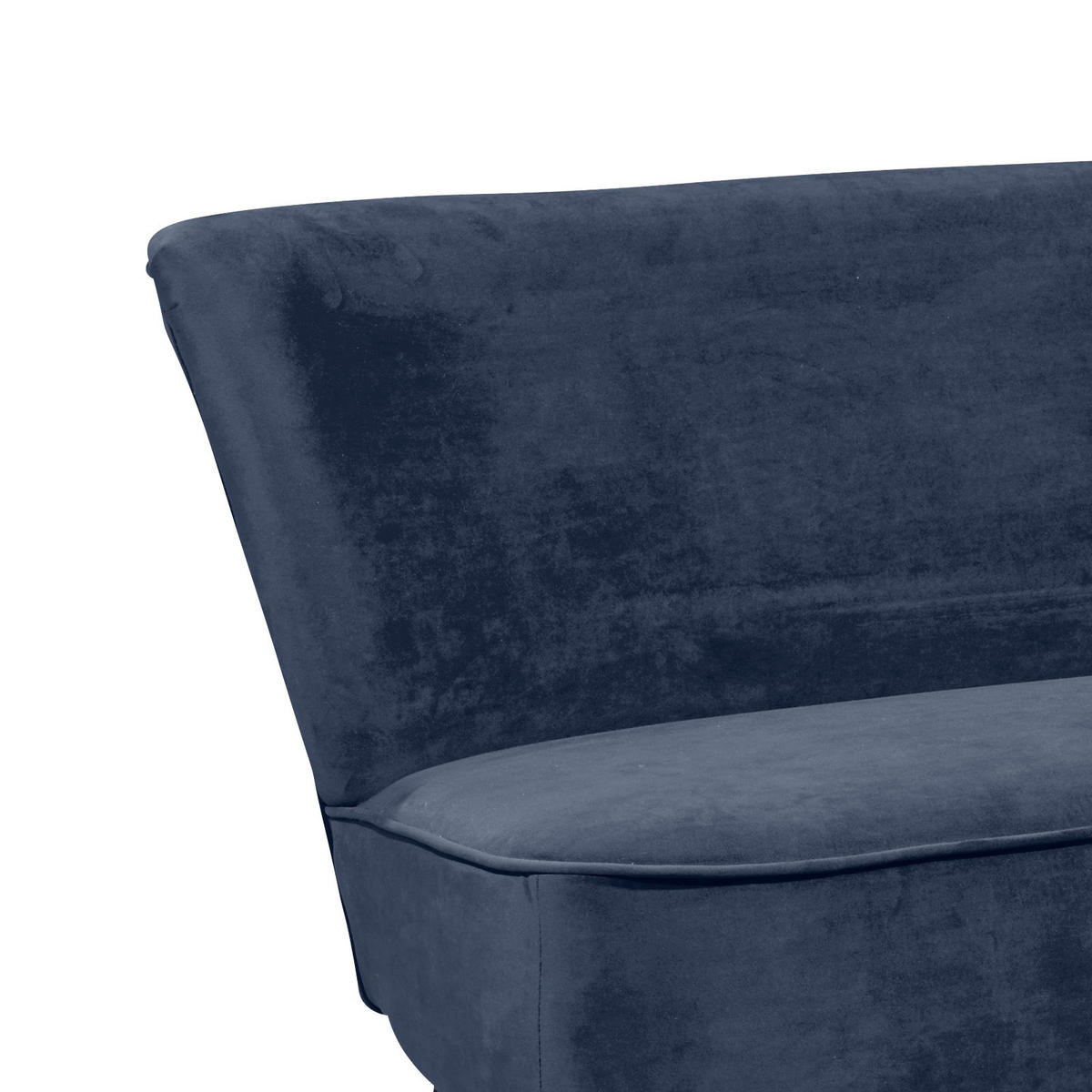 SITZBANK Mikrovelours Blau Holz  - Blau/Schwarz, Trend, Holz/Textil (140/83cm) - MID.YOU