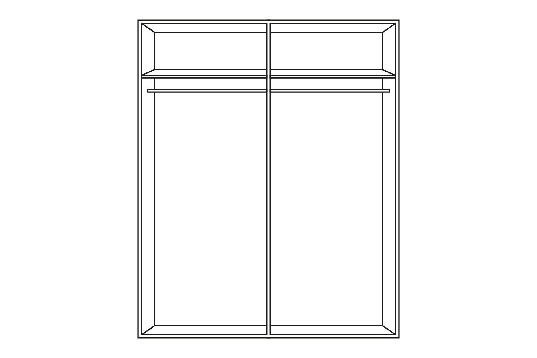 SCHWEBETÜRENSCHRANK 2-türig Weiß  - Alufarben/Weiß, Design, Glas/Holzwerkstoff (225/210/65cm) - Carryhome