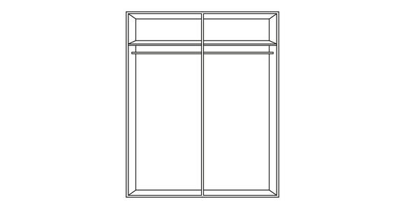 SCHWEBETÜRENSCHRANK  in Weiß, Eichefarben  - Eichefarben/Alufarben, MODERN, Glas/Holzwerkstoff (170,3/210,5/61,2cm) - Xora