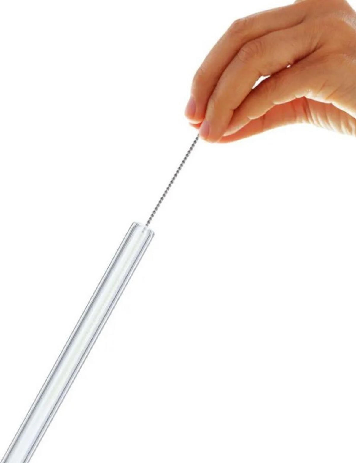 SUGRÖR - stålfärgad/transparent, Basics, metall/glas (0,7/20,2cm)