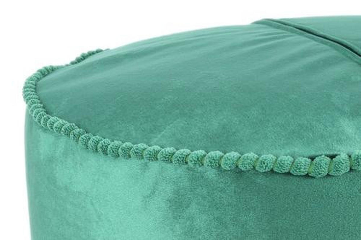 POUF Samt 45/38/45 cm  - Goldfarben/Grün, LIFESTYLE, Textil (45/38/45cm) - Kayoom
