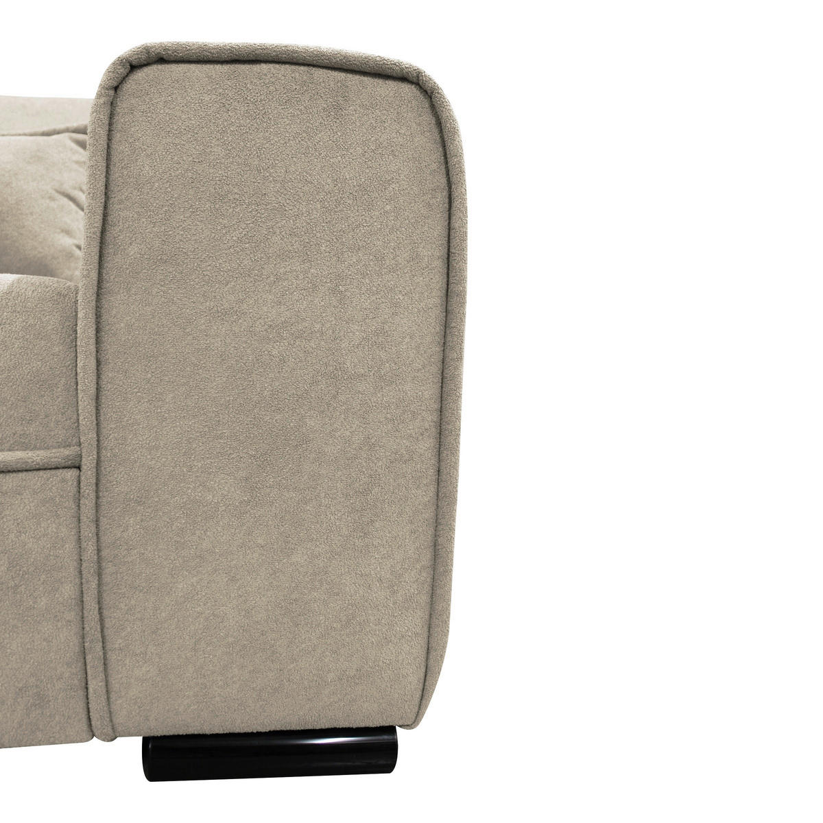 ECKSOFA Beige Struktur, Bouclé  - Beige/Schwarz, Design, Kunststoff/Textil (175/270cm) - MID.YOU