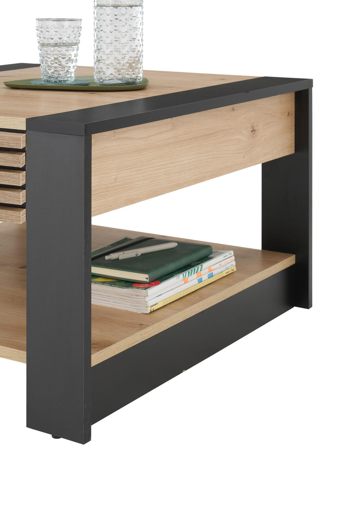 COUCHTISCH in Holzwerkstoff  - Schwarz/Eiche Artisan, Design, Holzwerkstoff (70/42/70cm) - Livetastic