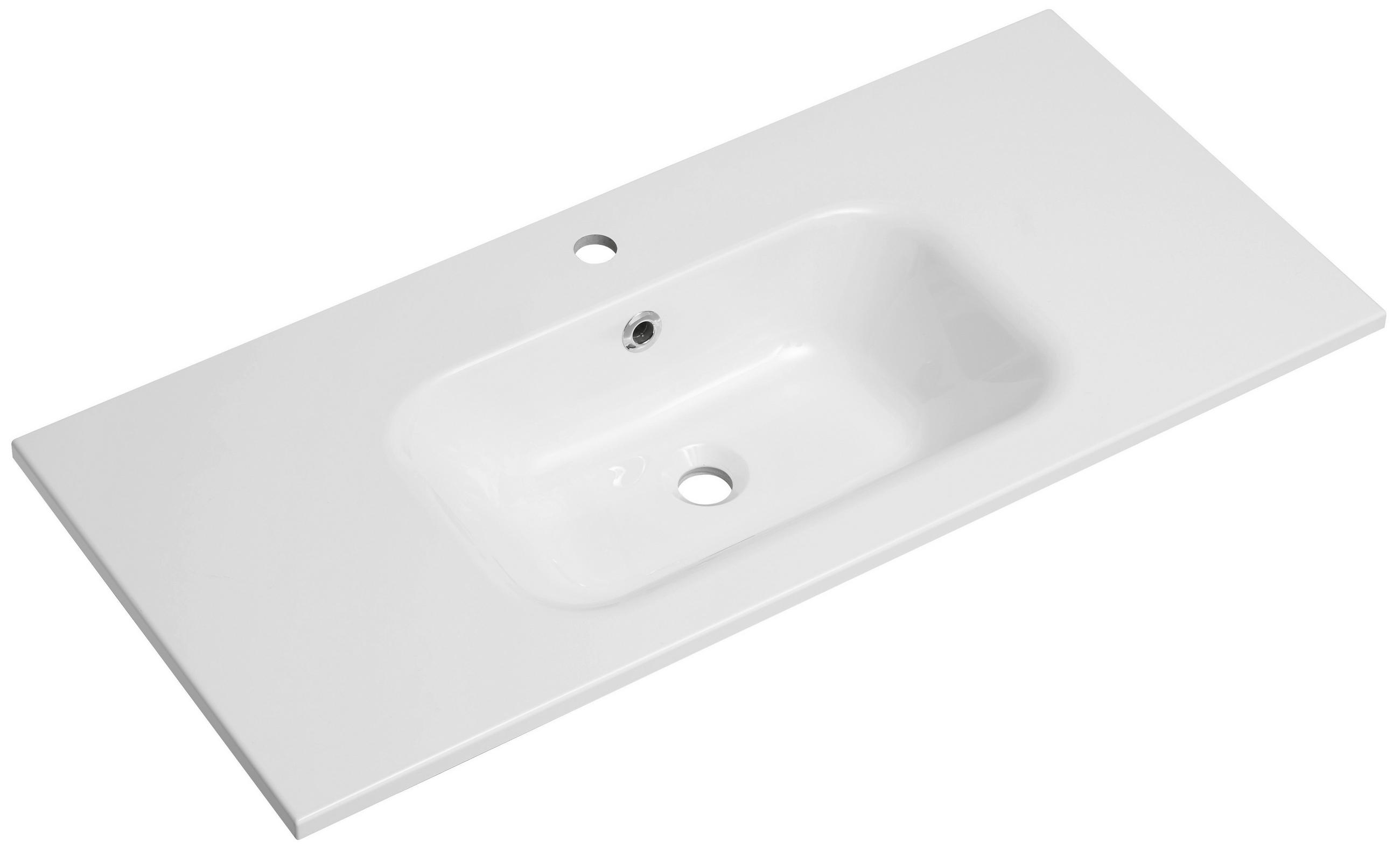 WASCHBECKEN 101/2/46 cm  - Weiß, KONVENTIONELL, Stein (101/2/46cm) - Xora