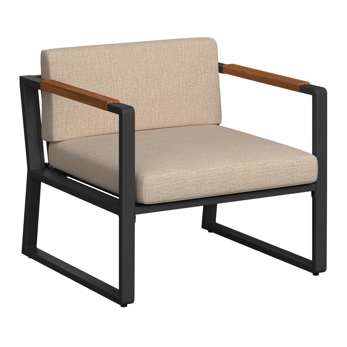 LOUNGEGARNITUR Akazie massiv Stahl  - Dunkelgrau/Beige, MODERN, Holz/Metall (206l) - Ambia Garden