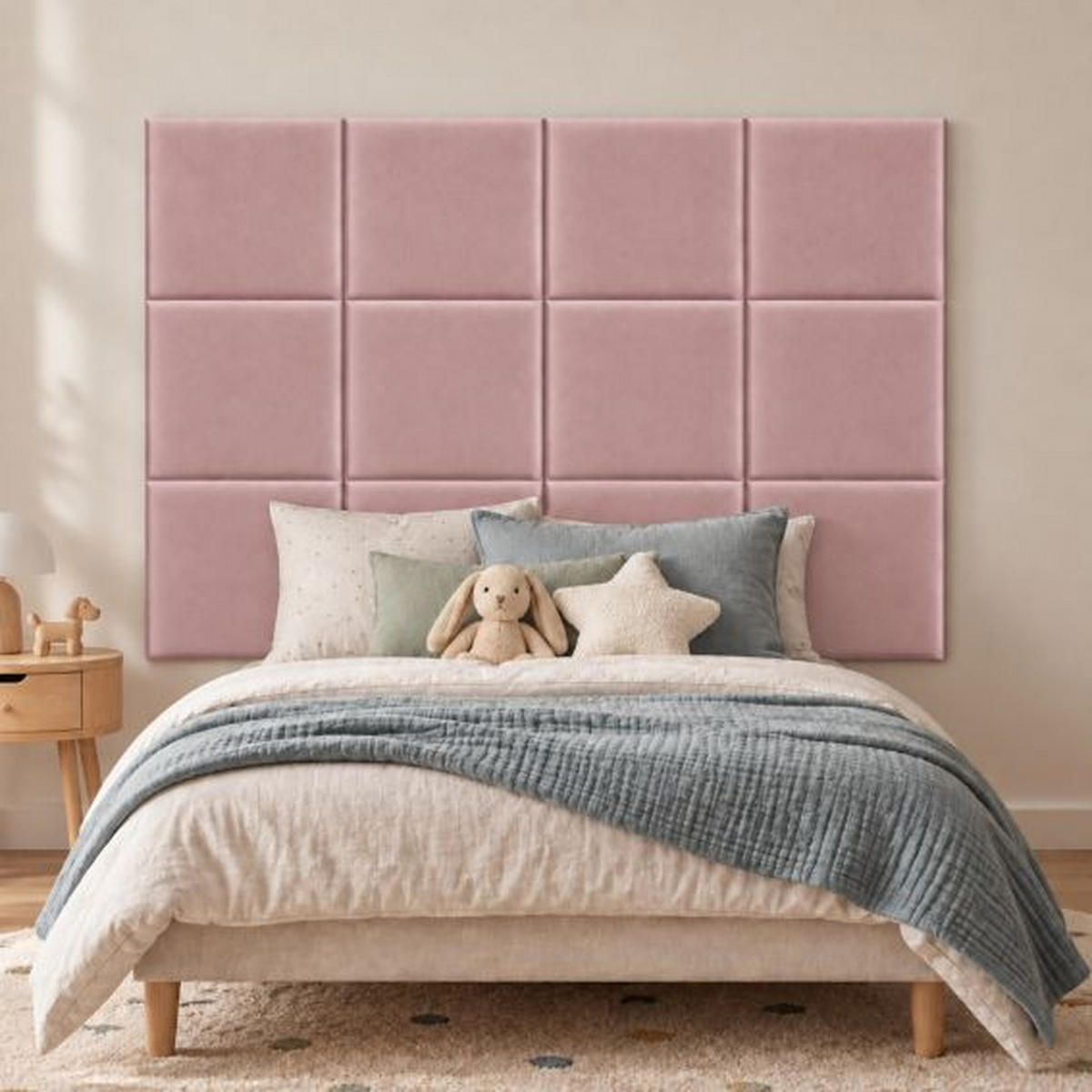 WANDPANEEL 40/40/2.5 cm  - Rosa, Basics, Kunststoff/Textil (40/40/2.5cm)