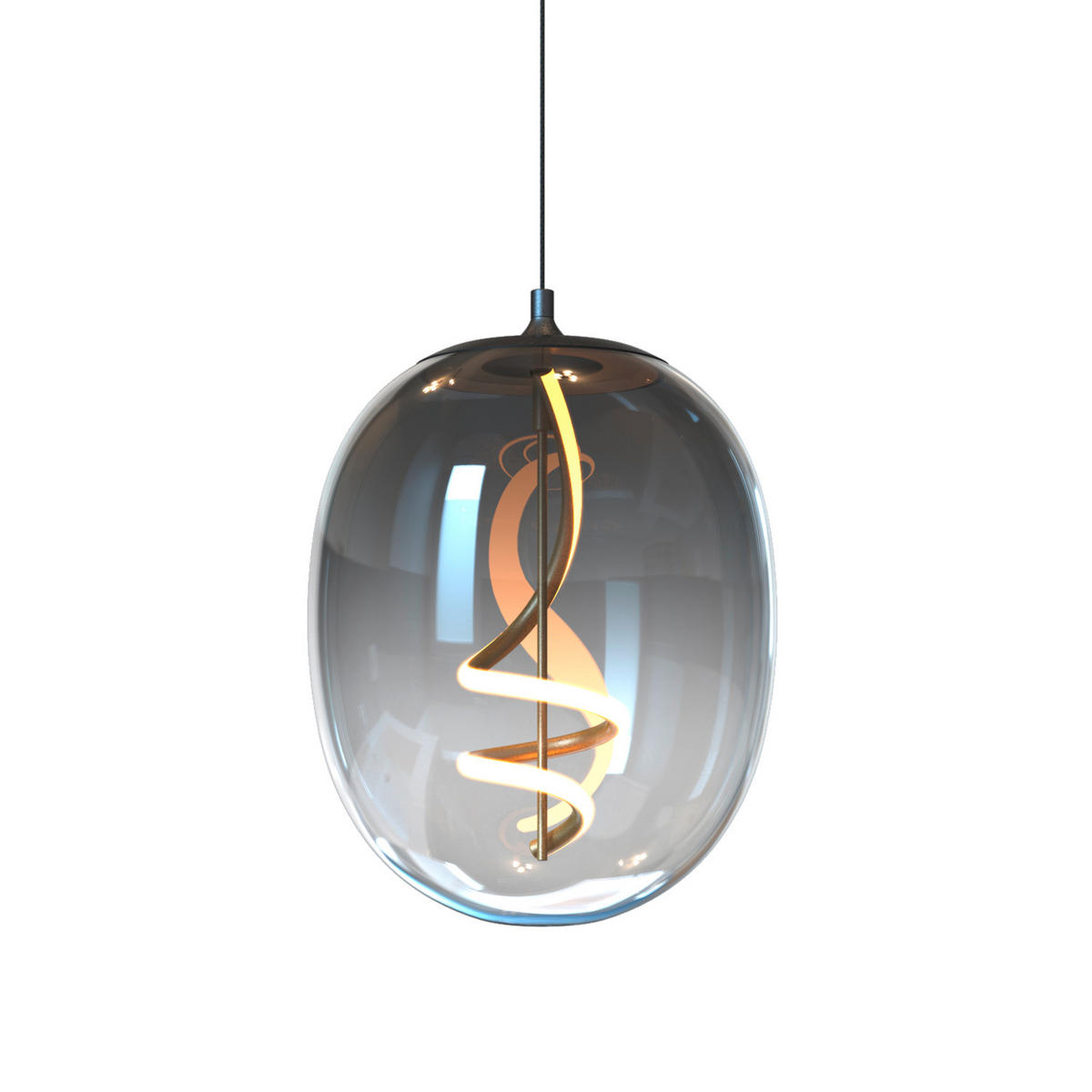 ZÁVESNÉ LED SVIETIDLO, 28/28/150 cm  - čierna, Design, sklo (28/28/150cm)