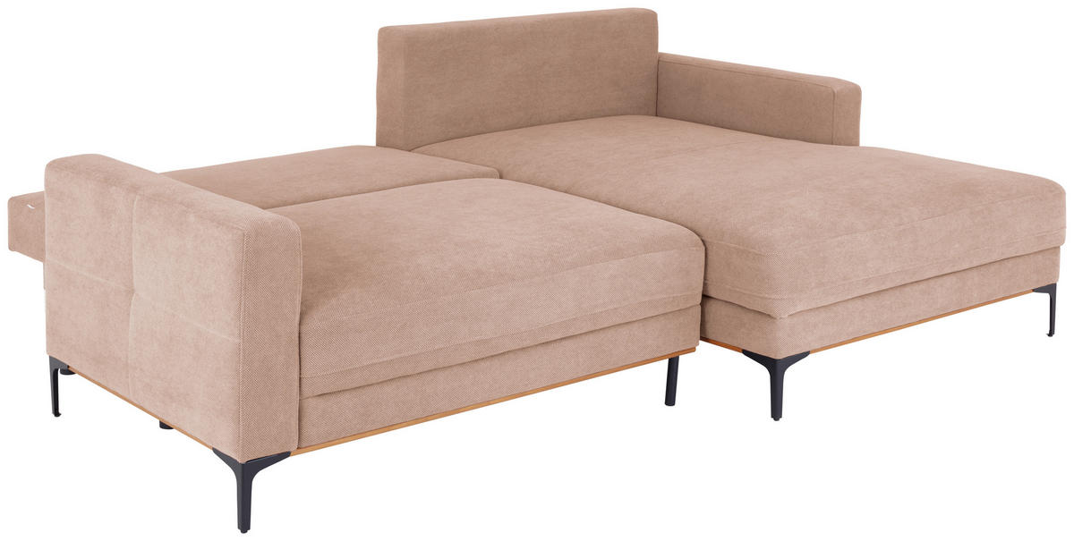 ECKSOFA in Rosa  - Schwarz/Rosa, Modern, Textil/Metall (238/162cm) - Ondega