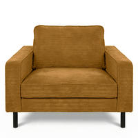 SESSEL Cord Senfgelb  - Senfgelb/Schwarz, Design, Textil/Metall (88/85/92cm) - Livetastic