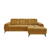 ECKSOFA in Cord Goldfarben  - Goldfarben/Schwarz, Modern, Textil/Metall (258/180cm) - Livetastic