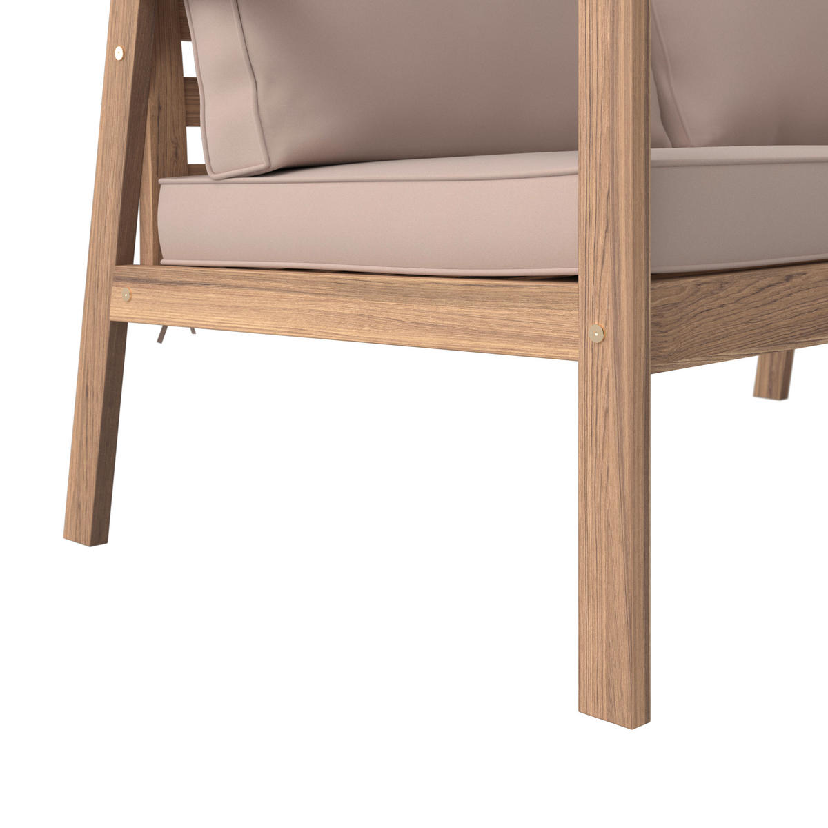 GARTENSET  - Hellgrau/Teakfarben, MODERN, Holz/Textil (85/116/60/35/72/72/55/64/64cm) - Ambia Garden