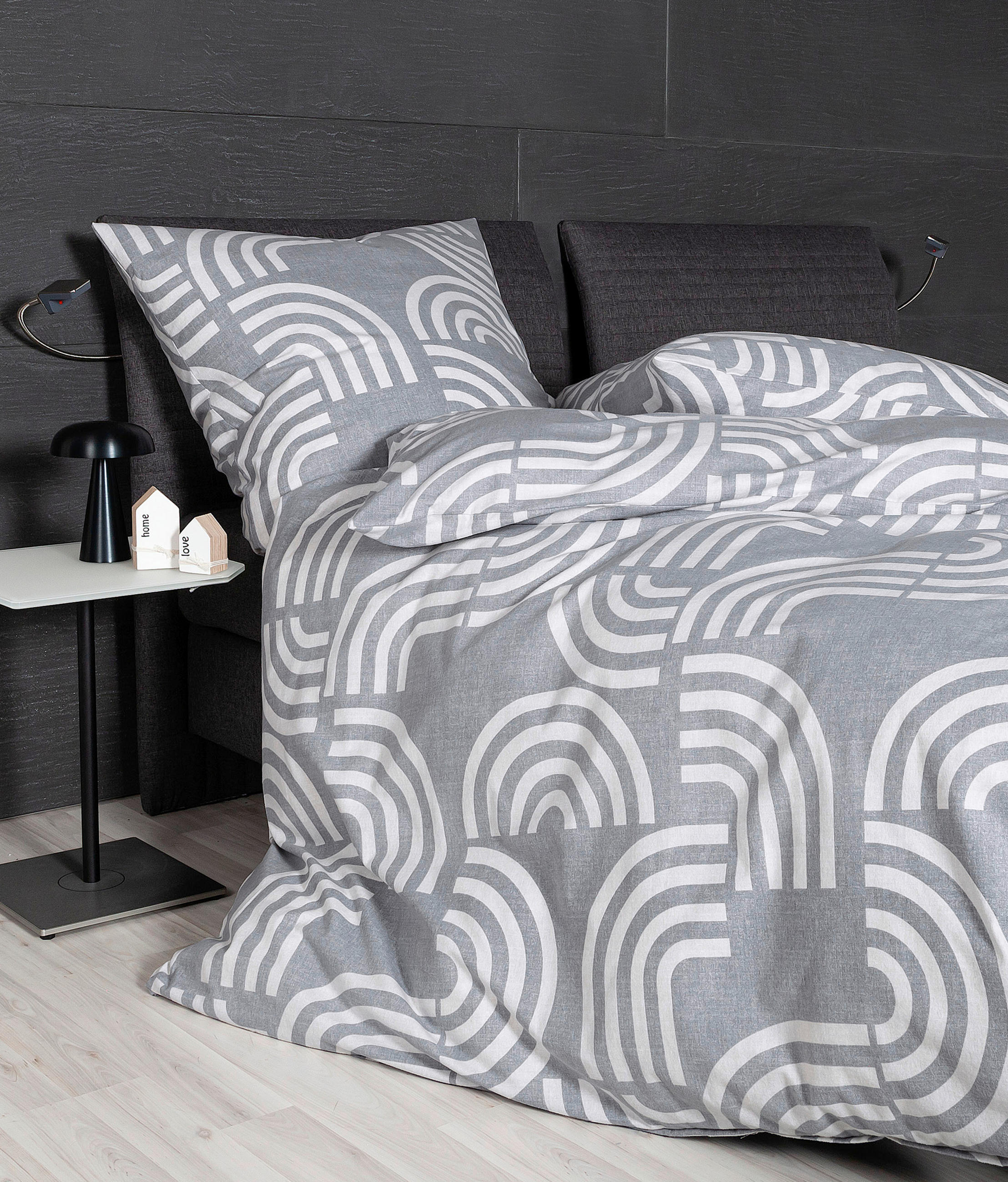 BETTWÄSCHE Biber 155/220 cm  - Grau, Design, Textil (155/220cm) - Janine
