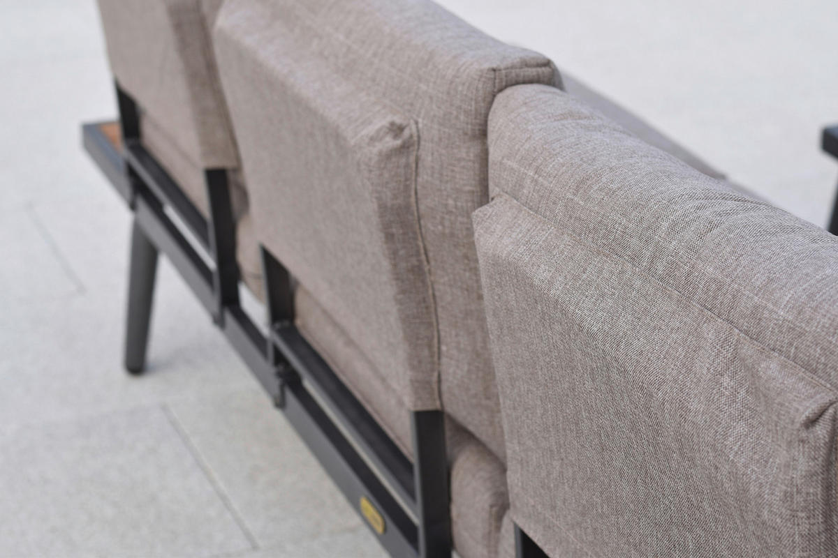 GARTENSET 3-teilig  - Graphitfarben/Naturfarben, MODERN, Kunststoff/Textil - Gardenson