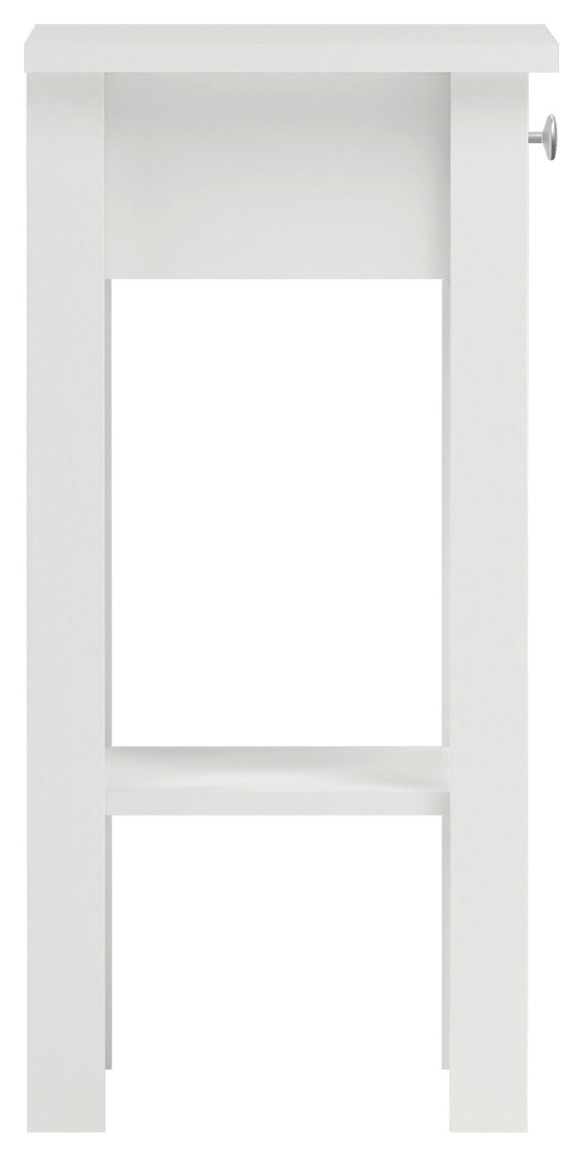 NOČNÍ STOLEK, bílá, 40/70,1/34,2 cm - bílá/barvy stříbra, Moderní, kov/kompozitní dřevo (40/70,1/34,2cm) - MID.YOU
