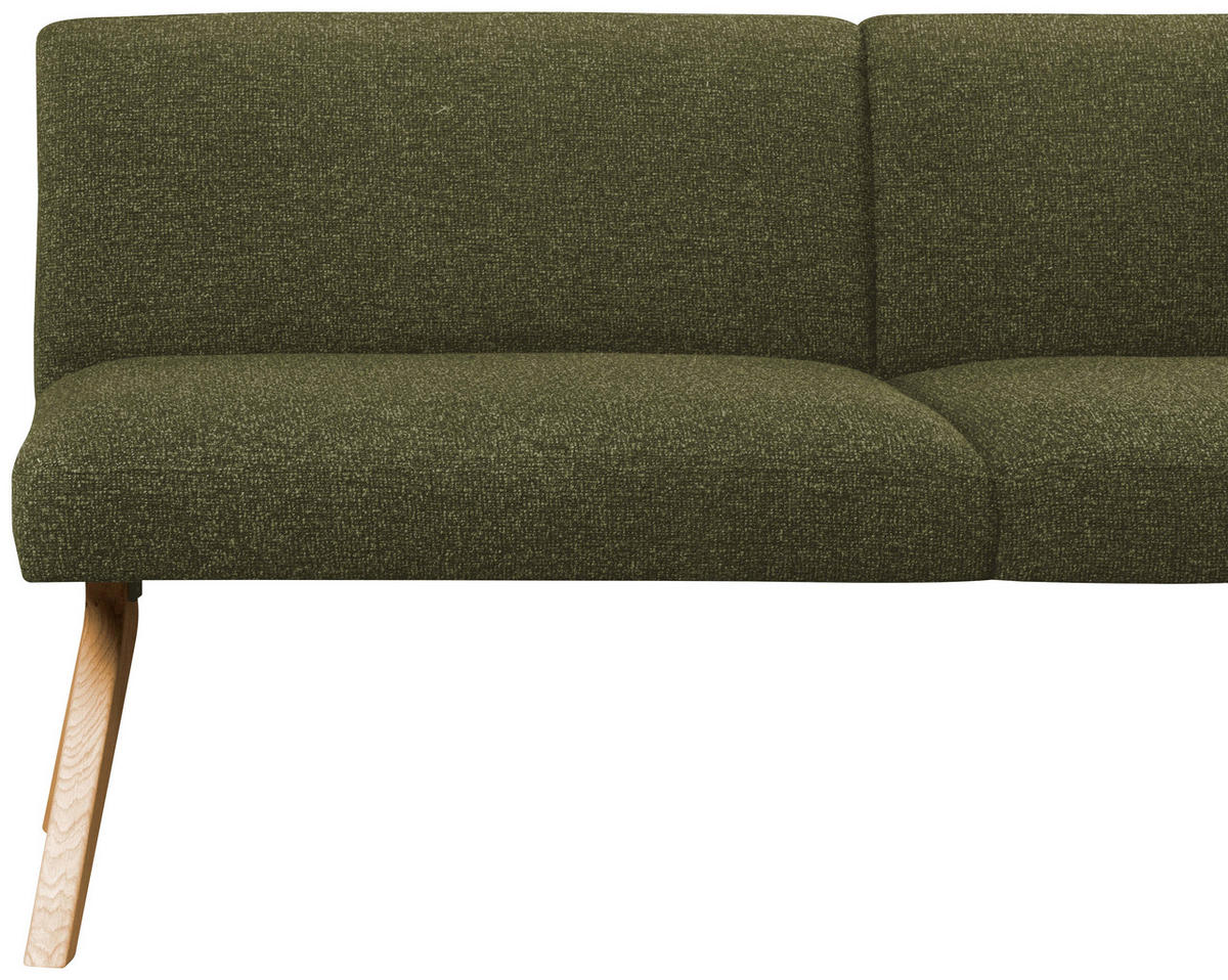 ECKBANK 238/172 cm Webstoff Grün Eiche vollmassiv   - Eichefarben/Grün, KONVENTIONELL, Holz/Textil (238/172cm) - Linea Natura