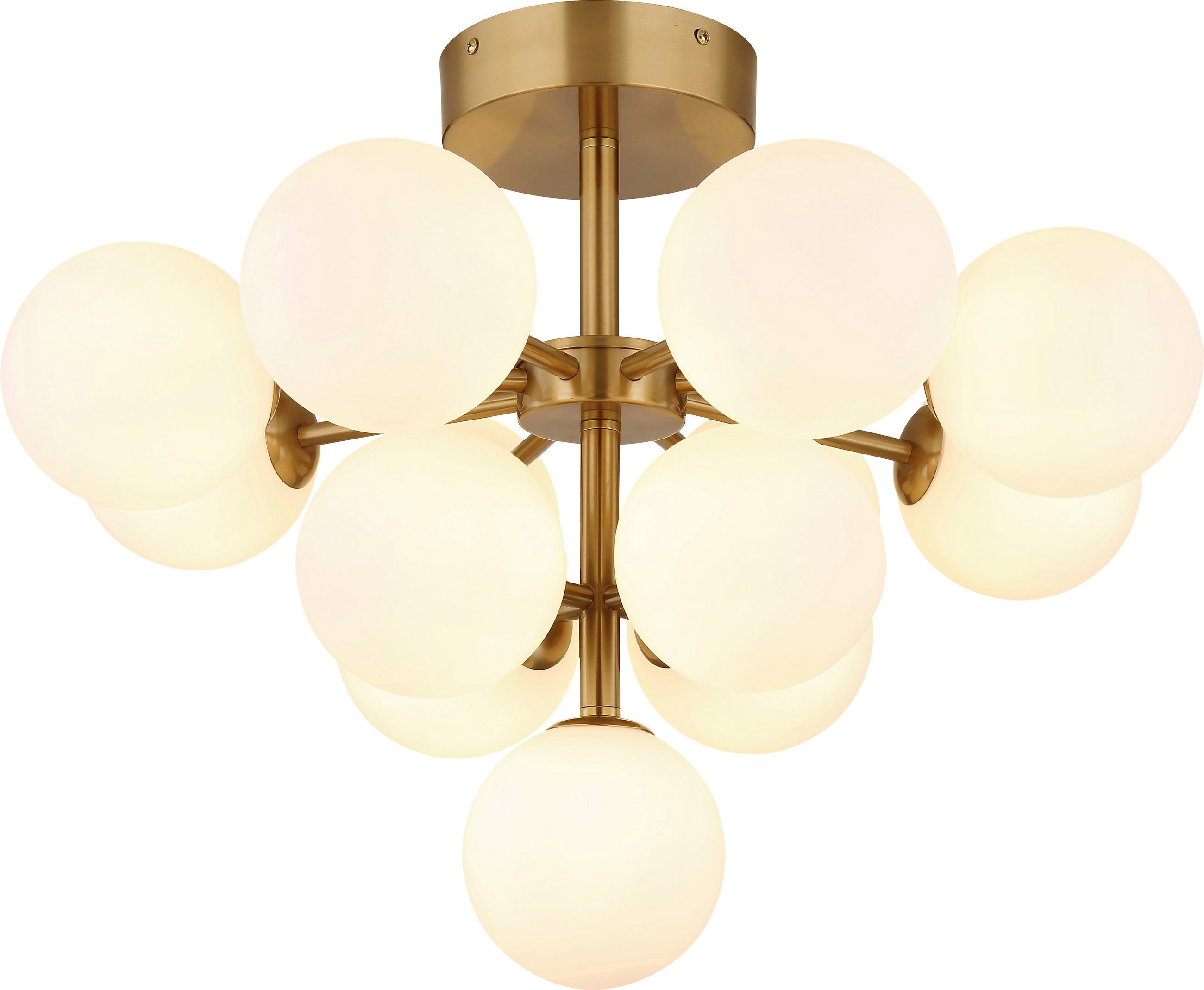 DECKENLEUCHTE 56/43 cm   - Goldfarben, MODERN, Glas/Metall (56/43cm) - Novel