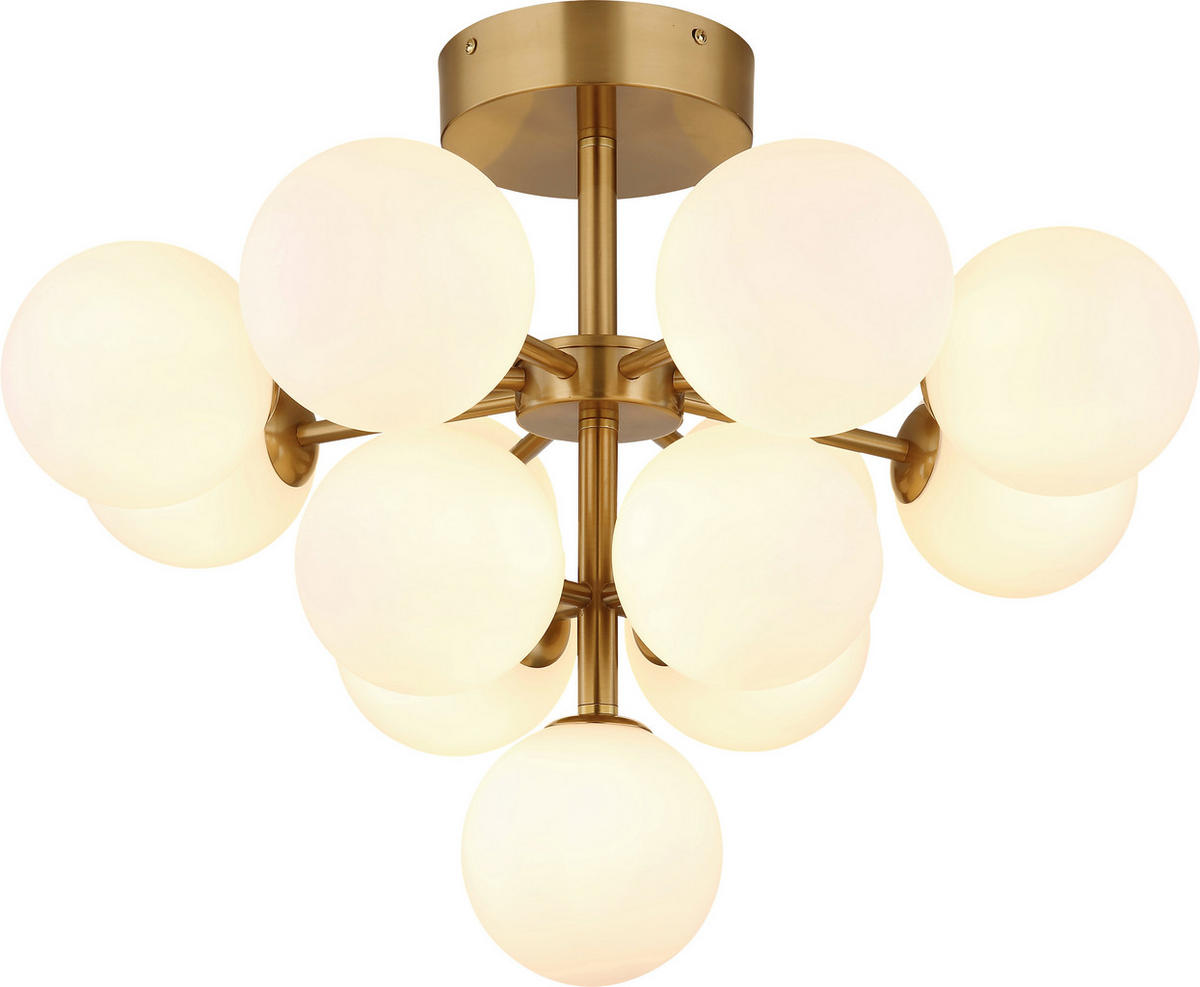 DECKENLEUCHTE  56/43 cm    - Goldfarben, MODERN, Glas/Metall (56/43cm) - Novel