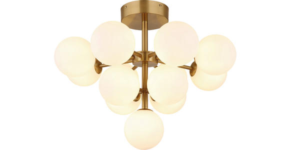 DECKENLEUCHTE  56/43 cm    - Goldfarben, MODERN, Glas/Metall (56/43cm) - Novel