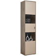 VITRINE  in Eichefarben, Hellgrau  - Eichefarben/Anthrazit, MODERN, Glas/Holzwerkstoff (49/206/37cm) - Hom`in