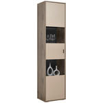 VITRINE in Eichefarben, Hellgrau - Eichefarben/Anthrazit, MODERN, Glas/Holzwerkstoff (49/206/37cm) - Hom`in