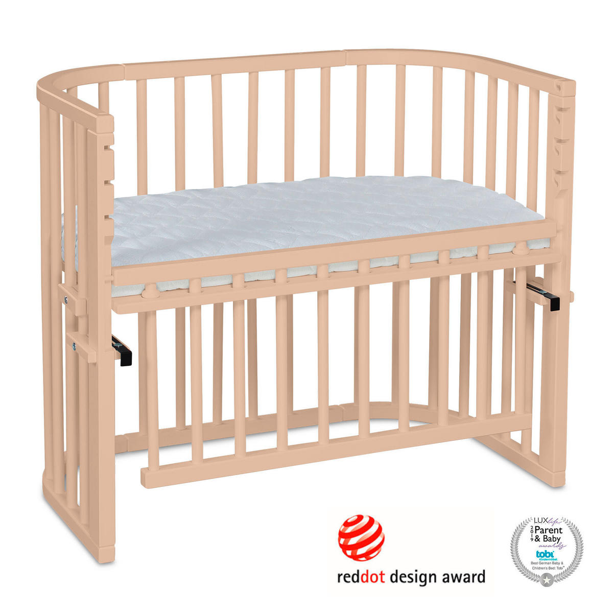 BEISTELLBETT 96/56,50/79 cm  - Beige, Basics, Holz (96/56,50/79cm) - Babybay