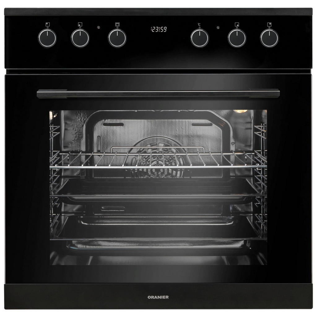 Thumbnail - Oranier Herdset, Schwarz, Metall, Glas, A, 59.5x59.5x57.3 cm, Elektronikuhr, Hauptschalter, Bräterzone, Restwärmeanzeige...