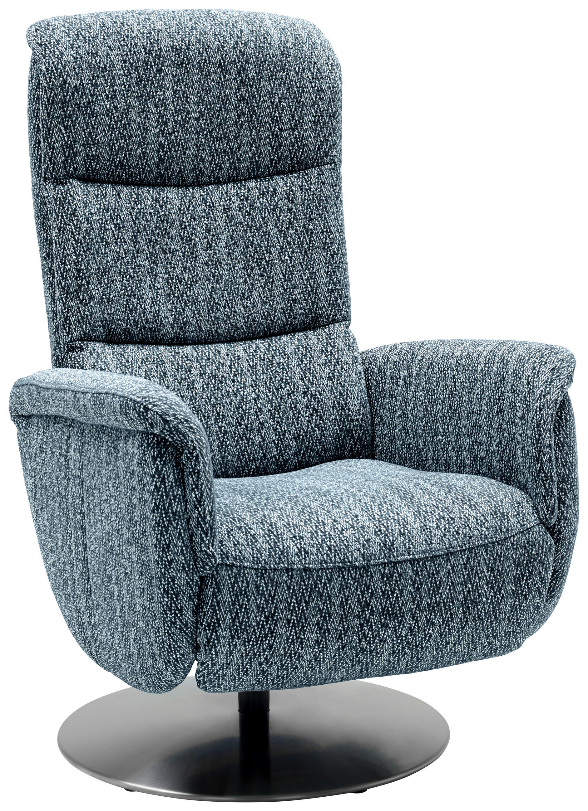 RELAXSESSEL Flachgewebe Relaxfunktion, Kopfteilverstellung, Fußteilverstellung, Rücken echt    - Edelstahlfarben/Dunkelblau, Design, Textil/Metall (71/112/83cm) - Dieter Knoll