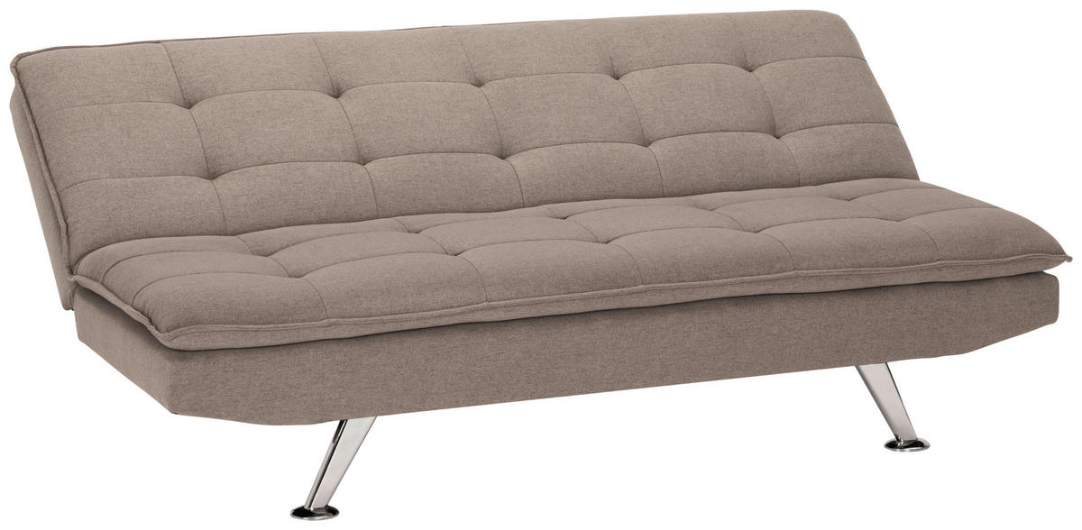 BÄDDSOFFA i linneimitation brun  - brun/silver, Basics, metall/textil (194/87/102cm) - MID.YOU